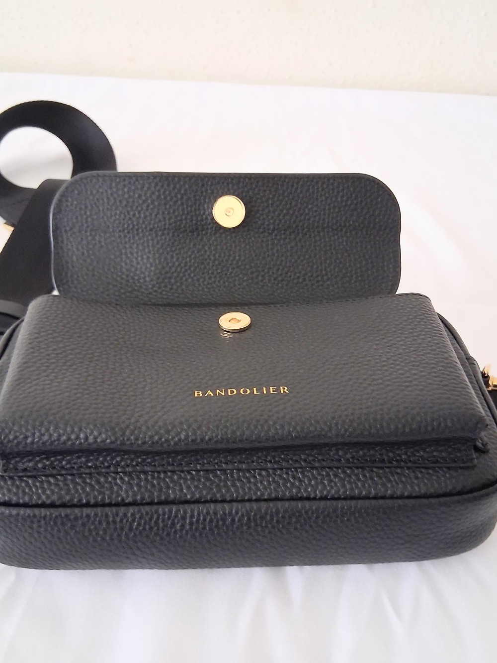 Bandolier Miller Black Pebbled Leather Crossbody Bag - Picture 5 of 9